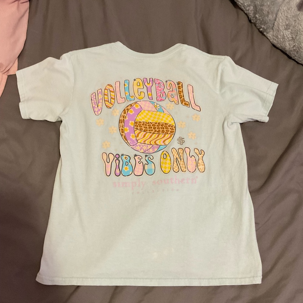 Simply Southern White Volleyball Vibes Tee